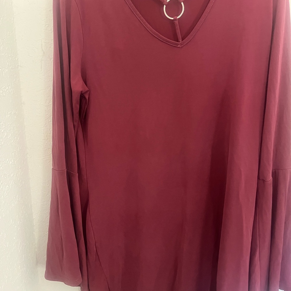 Elegant Burgundy Women's Top